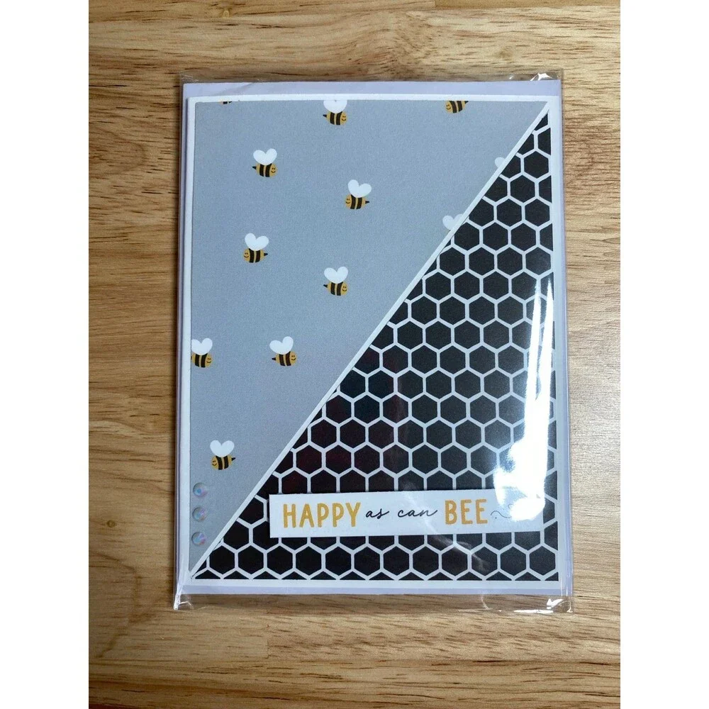 Bee Greeting Card - Handmade A2 Card – All Occasion Blank Card